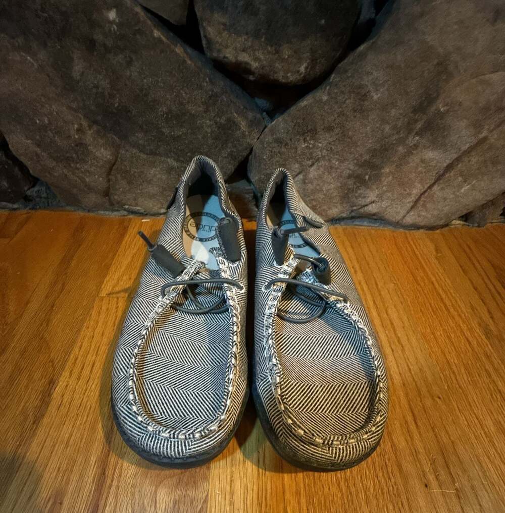 Hey Dude Women's Wendy Herringbone Grey Slip-On Shoes